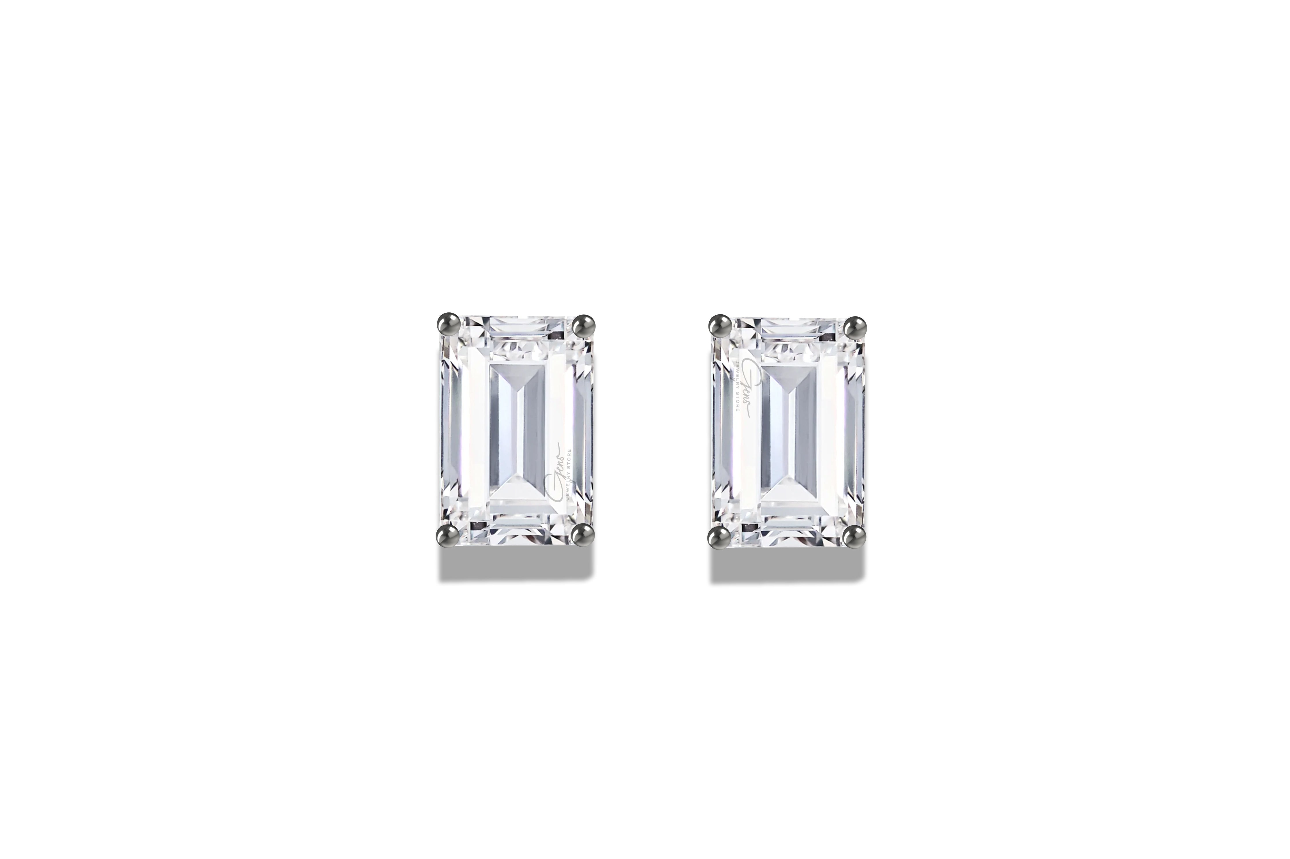 Moissanite Emerald Cut Earrings