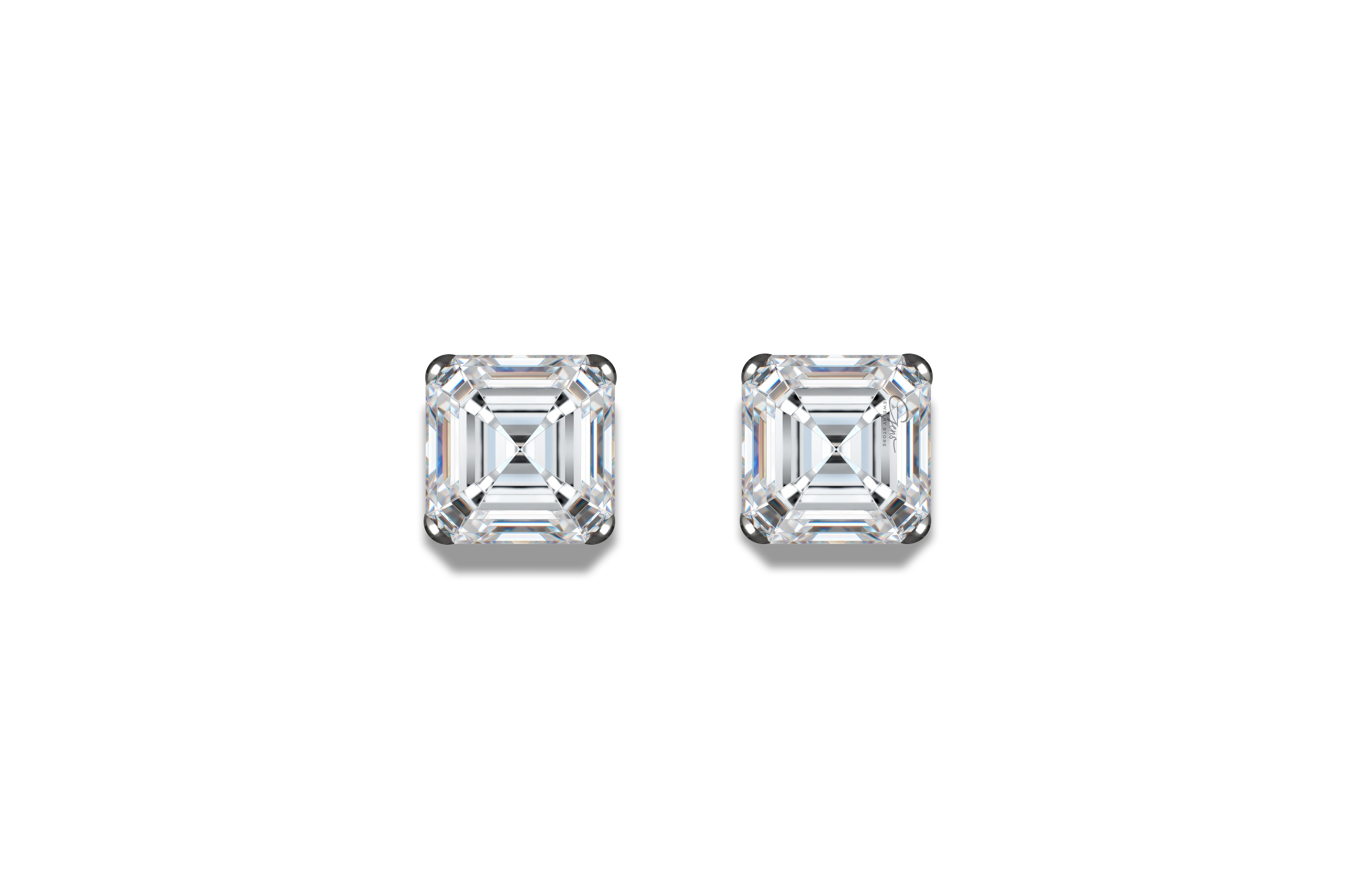 Moissanite Asscher Cut Earrings